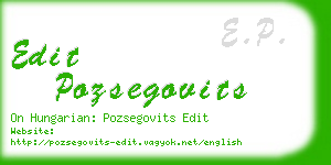 edit pozsegovits business card